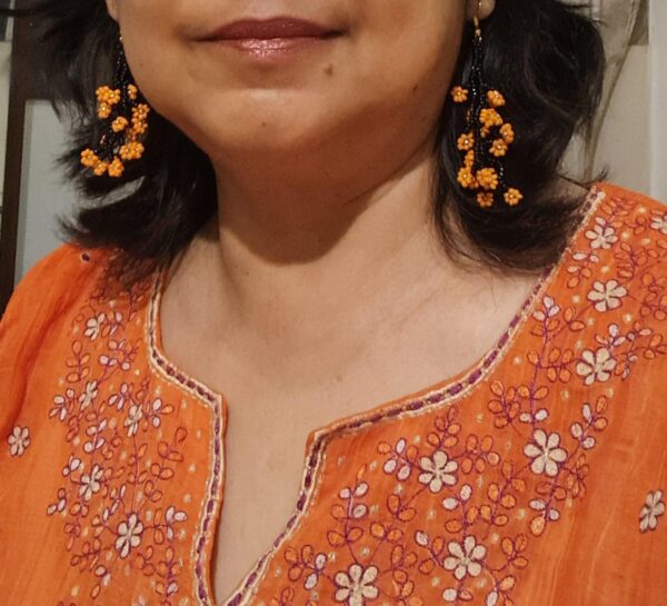 Floral bead earrings