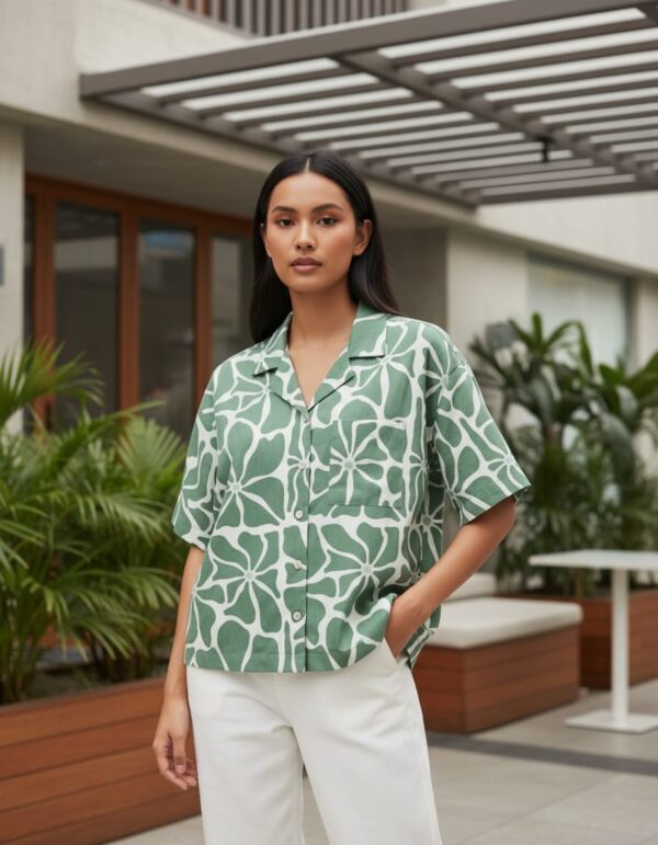Matcha Petal Boxy Shirt