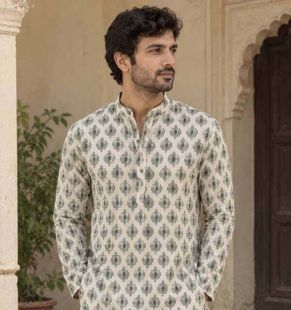 Festive Fern Short Kurta